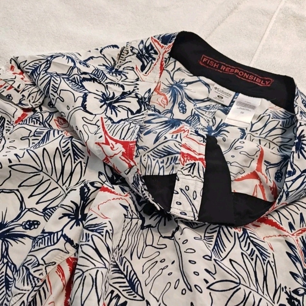 Men's Columbia Fish Print Swim Shorts Size 36  None Mesh Large Line Cutter - Picture 8 of 9
